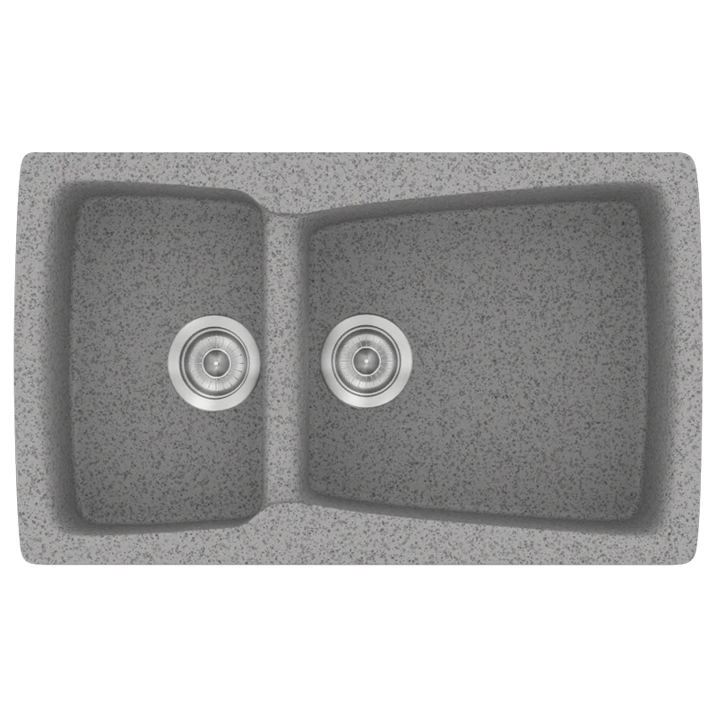 Νεροχύτης Κουζίνας Συνθετικός Μ79xΠ50xB20 εκ. Ένθετος Eρμάριο 80 εκ. Αντιστρεφόμενος Sanitec Classic Granite Grey 320-04