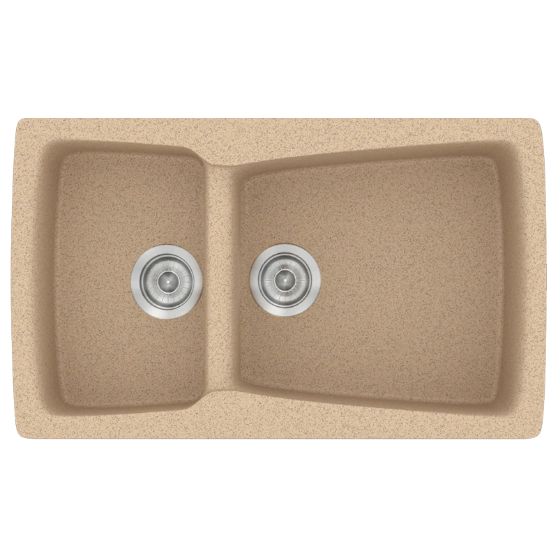 Νεροχύτης Κουζίνας Συνθετικός Μ79xΠ50xB20 εκ. Ένθετος Eρμάριο 80 εκ. Αντιστρεφόμενος Sanitec Classic Granite Beige 320-10