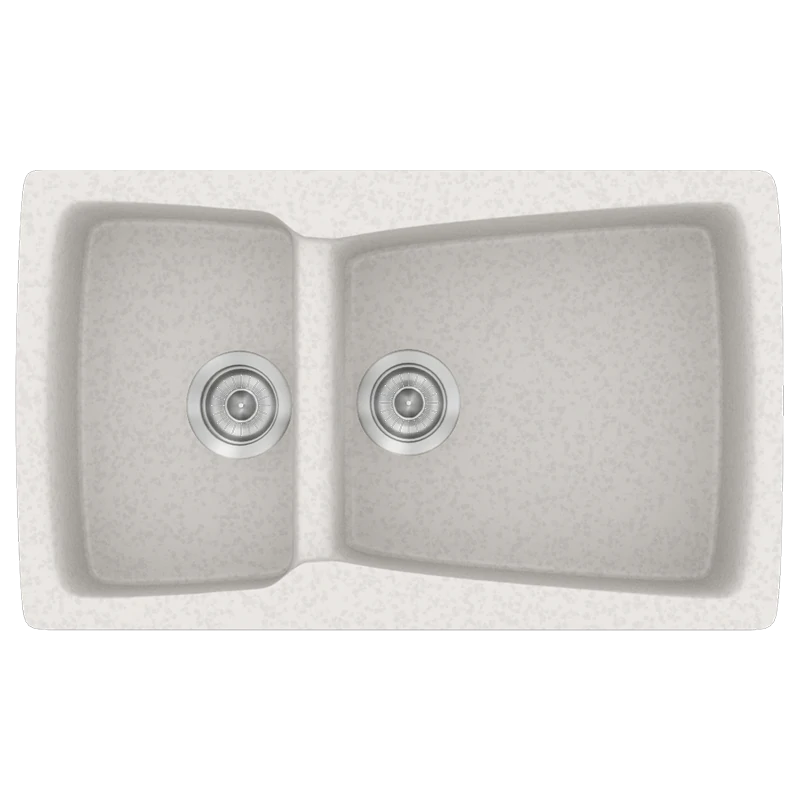 Νεροχύτης Κουζίνας Συνθετικός Μ79xΠ50xB20 εκ. Ένθετος Eρμάριο 80 εκ. Αντιστρεφόμενος Sanitec Classic Metallic Ice 320-14