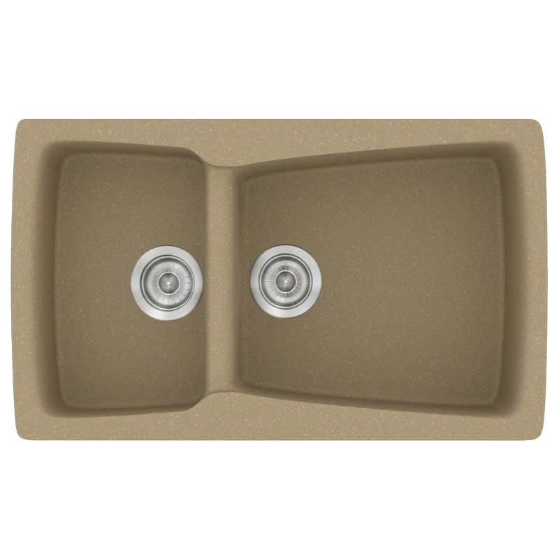 Νεροχύτης Κουζίνας Συνθετικός Μ79xΠ50xB20 εκ. Ένθετος Eρμάριο 80 εκ. Αντιστρεφόμενος Sanitec Classic Metallic Cream 320-15