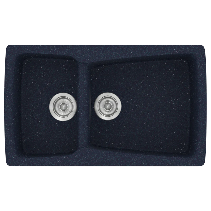 Νεροχύτης Κουζίνας Συνθετικός Μ79xΠ50xB20 εκ. Ένθετος Eρμάριο 80 εκ. Αντιστρεφόμενος Sanitec Classic Granite Blue 320-18