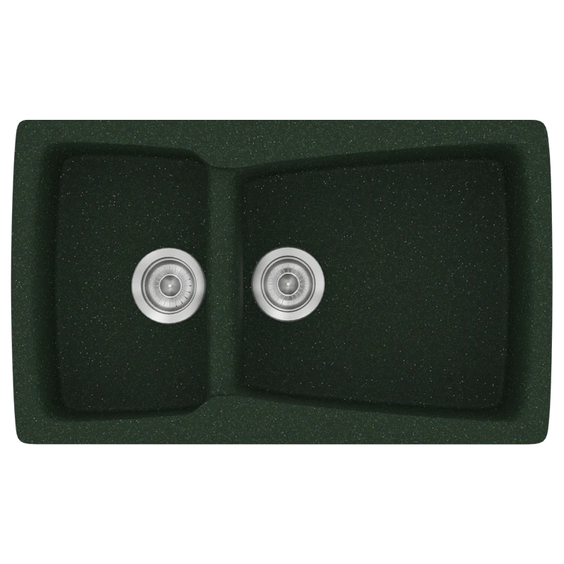 Νεροχύτης Κουζίνας Συνθετικός Μ79xΠ50xB20 εκ. Ένθετος Eρμάριο 80 εκ. Αντιστρεφόμενος Sanitec Classic Granite Green 320-19