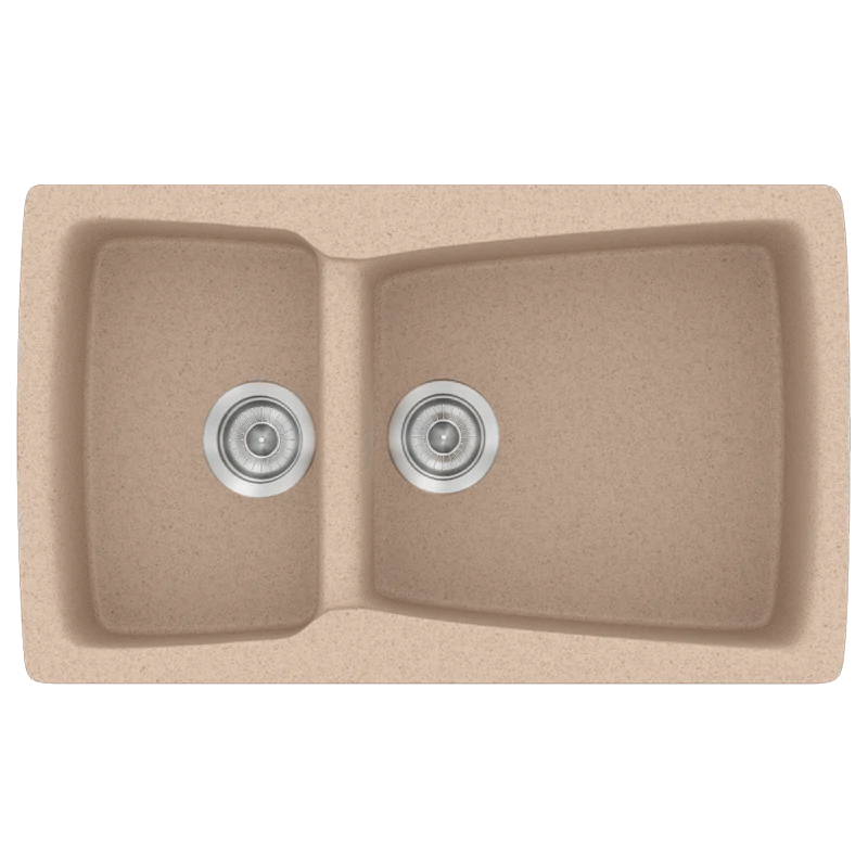 Νεροχύτης Κουζίνας Συνθετικός Μ79xΠ50xB20 εκ. Ένθετος Eρμάριο 80 εκ. Αντιστρεφόμενος Sanitec Classic Granite Sand 320-21