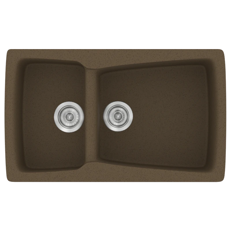 Νεροχύτης Κουζίνας Συνθετικός Μ79xΠ50xB20 εκ. Ένθετος Eρμάριο 80 εκ. Αντιστρεφόμενος Sanitec Classic Granite Rust 320-41