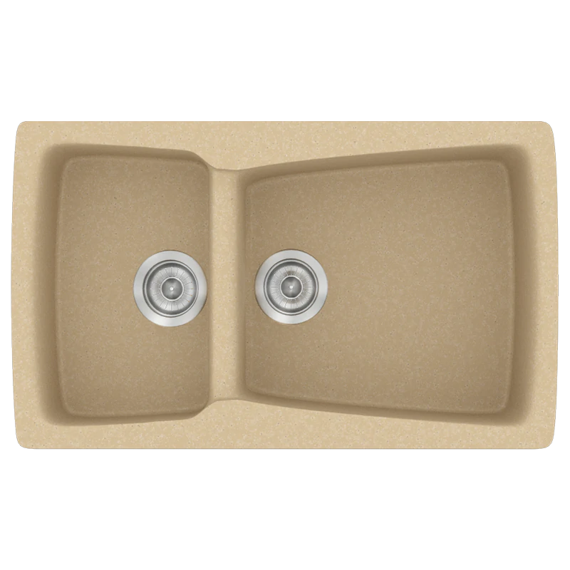 Νεροχύτης Κουζίνας Συνθετικός Μ79xΠ50xB20 εκ. Ένθετος Eρμάριο 80 εκ. Αντιστρεφόμενος Sanitec Classic Granite Cappuccino 320-45