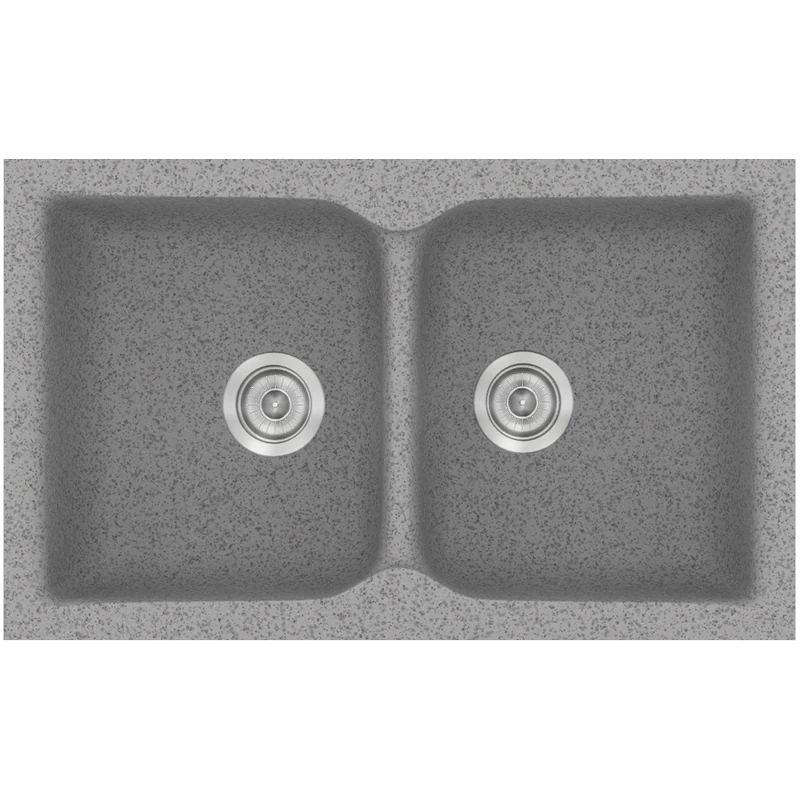 Νεροχύτης Κουζίνας Συνθετικός 81*50 εκ. Ένθετος σε ερμάριο 80 εκ.Χρώμα Granite Grey Sanitec Classic 322