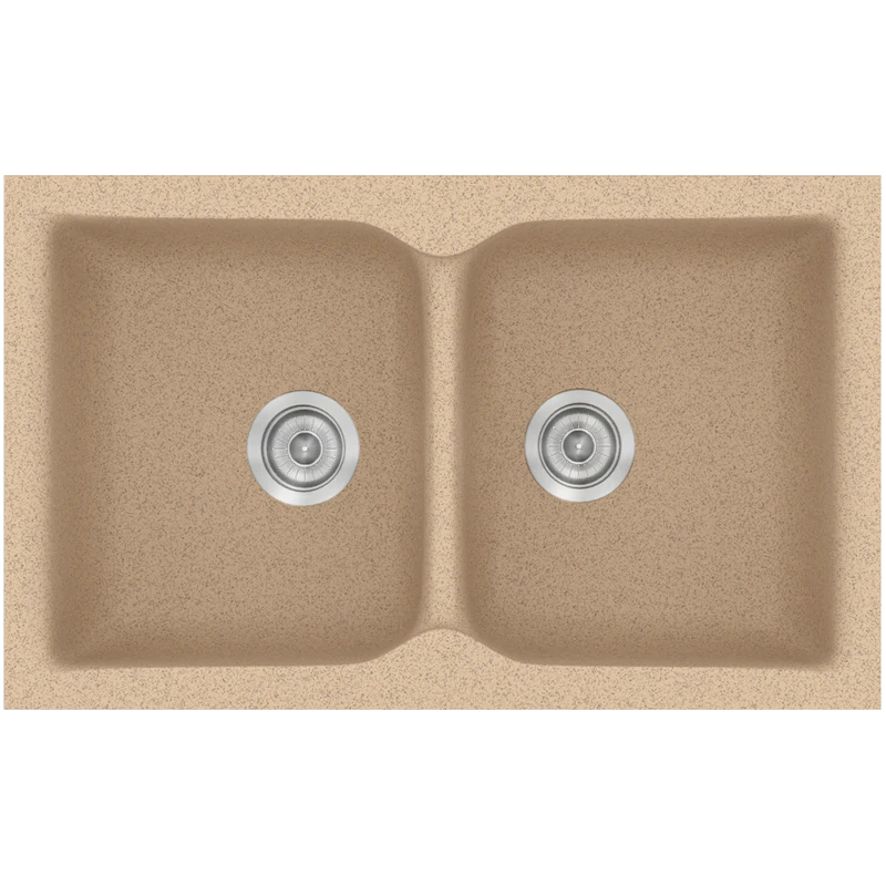 Νεροχύτης Κουζίνας Συνθετικός 81*50 εκ. Ένθετος σε ερμάριο 80 εκ.Χρώμα Granite Beige Sanitec Classic 322