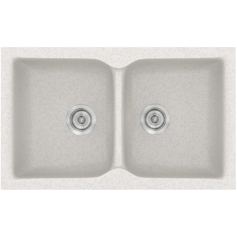 Νεροχύτης Κουζίνας Συνθετικός 81*50 εκ. Ένθετος σε ερμάριο 80 εκ.Χρώμα Granite Metallic Ice Sanitec Classic 322