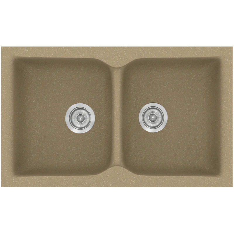 Νεροχύτης Κουζίνας Συνθετικός 81*50 εκ. Ένθετος σε ερμάριο 80 εκ.Χρώμα Metallic Cream Sanitec Classic 322