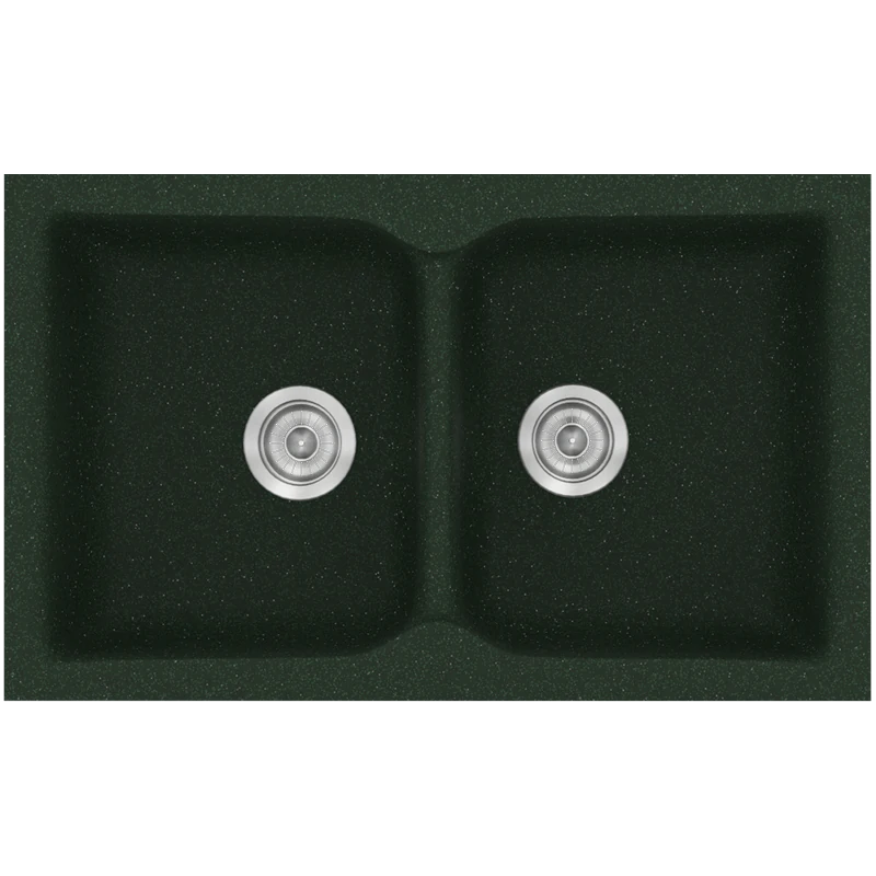 Νεροχύτης Κουζίνας Συνθετικός 81*50 εκ. Ένθετος σε ερμάριο 80 εκ.Χρώμα Granite Green Sanitec Classic 322