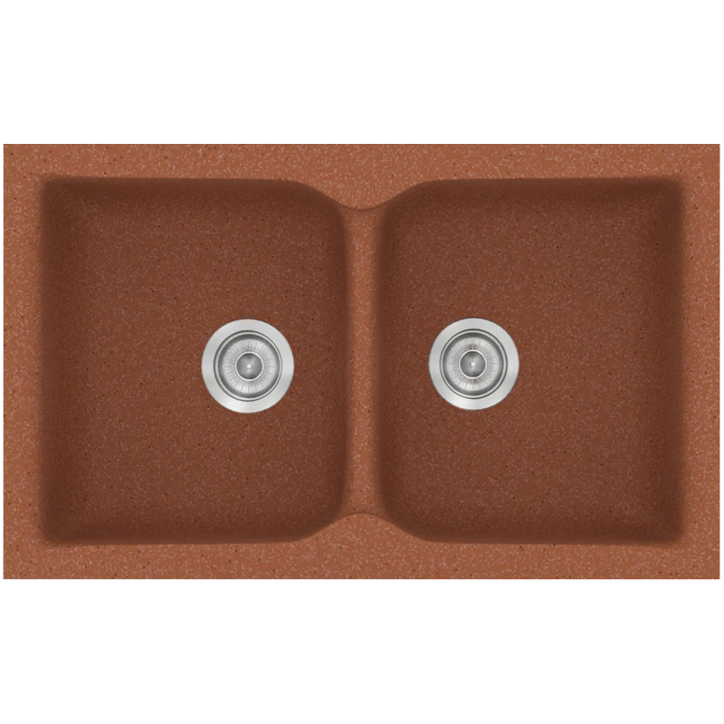 Νεροχύτης Κουζίνας Συνθετικός 81*50 εκ. Ένθετος σε ερμάριο 80 εκ.Χρώμα Granite Terracotta Sanitec Classic 322