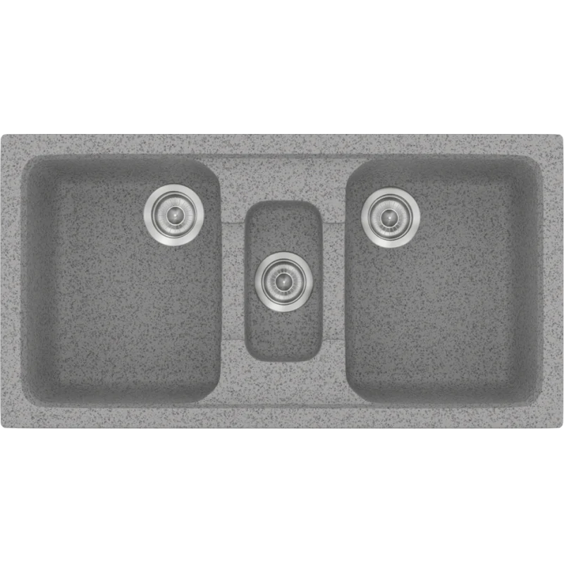 Νεροχύτης Κουζίνας Συνθετικός 97x51εκ. Ένθετος σε ερμάριο 100 εκ.Χρώμα Granite Grey Sanitec Classic 325-04