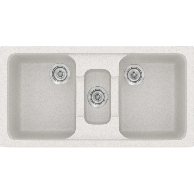 Νεροχύτης Κουζίνας Συνθετικός 97x51εκ. Ένθετος σε ερμάριο 100 εκ.Χρώμα Metallic Ice Sanitec Classic 325-14