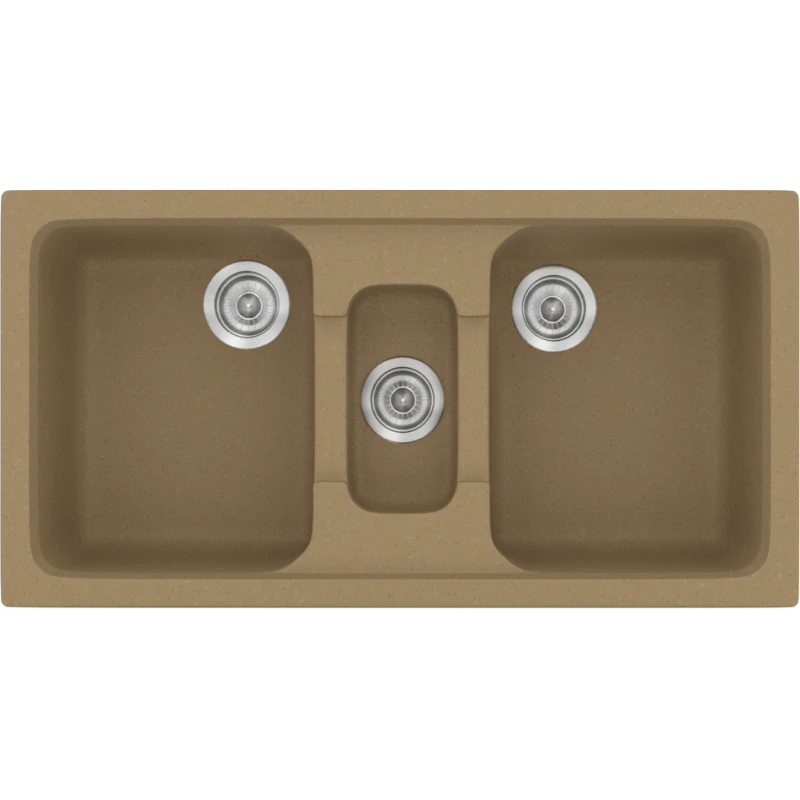 Νεροχύτης Κουζίνας Συνθετικός 97x51εκ. Ένθετος σε ερμάριο 100 εκ.Χρώμα Metallic Coffee Sanitec Classic 325-16