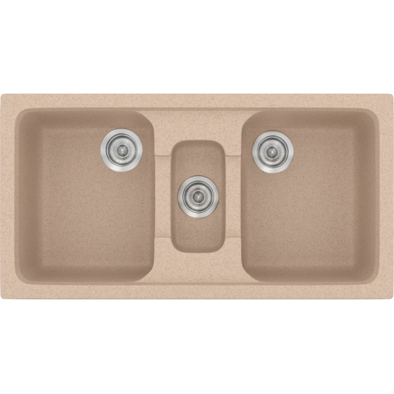 Νεροχύτης Κουζίνας Συνθετικός 97x51εκ. Ένθετος σε ερμάριο 100 εκ.Χρώμα Granite Sand Sanitec Classic 325itec Classic 325-21