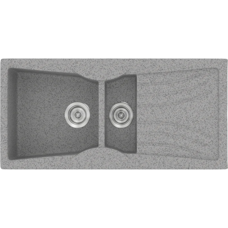 Νεροχύτης Κουζίνας Συνθετικός 104x51cm Ένθετος Eρμάριο 70cm Sanitec Classic 329-04-Granite-Grey 