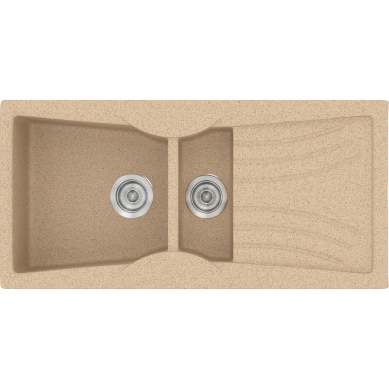 Νεροχύτης Κουζίνας Συνθετικός 104x51cm Ένθετος Eρμάριο 70cm Sanitec Classic 329-10-Granite-Beige 