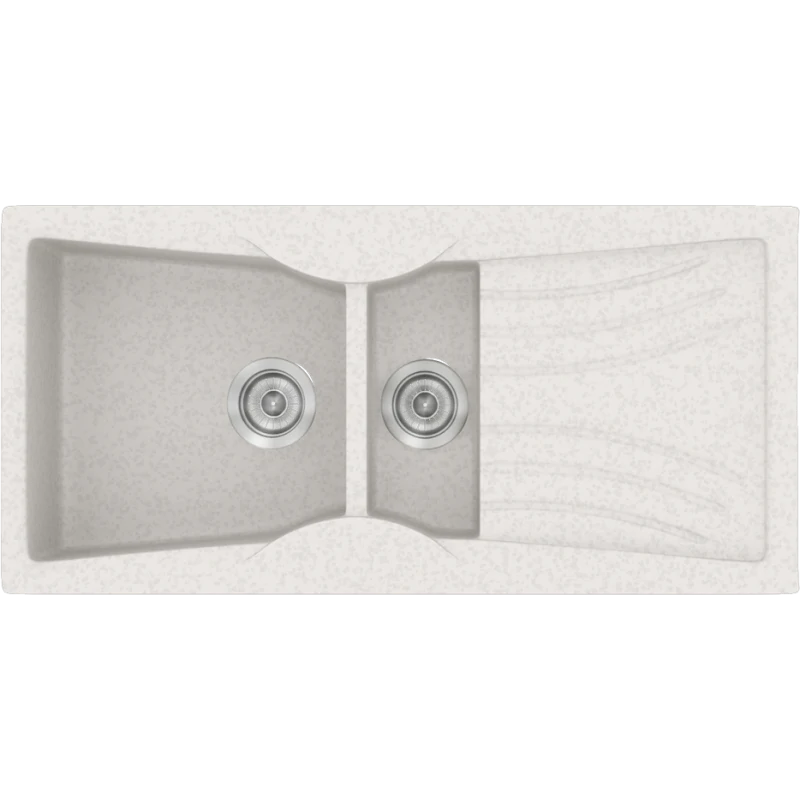 Νεροχύτης Κουζίνας Συνθετικός 104x51cm Ένθετος Eρμάριο 70cm Sanitec Classic 329-14-Metallic-Ice 