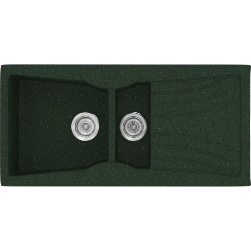 Νεροχύτης Κουζίνας Συνθετικός 104x51cm Ένθετος Eρμάριο 70cm Sanitec Classic 329-19-Granite-Green 