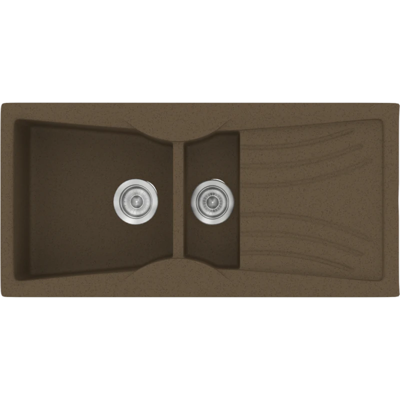 Νεροχύτης Κουζίνας Συνθετικός 104x51cm Ένθετος Eρμάριο 70cm Sanitec Classic 329-41-Granite-Rust