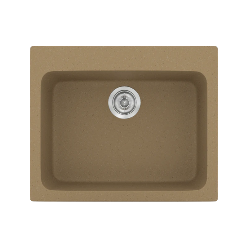 Νεροχύτης Κουζίνας Συνθετικός 60x50 εκ. Ένθετος Eρμάριο 60 εκ. Sanitec Classic 331-16-Metallic-Coffee