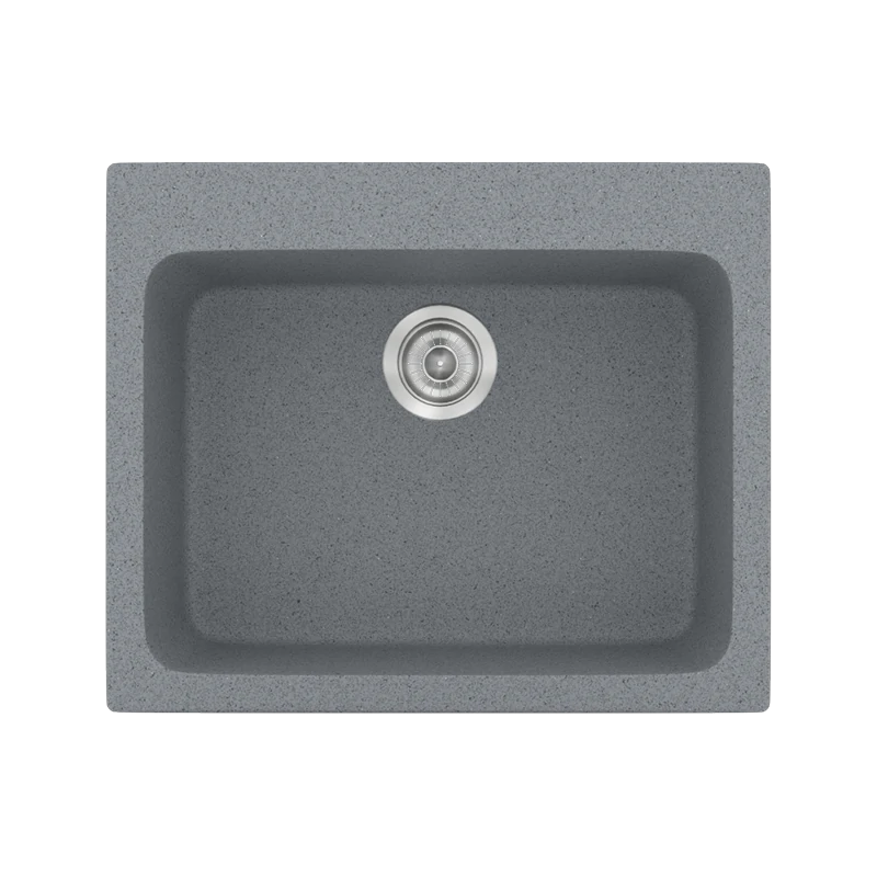 Νεροχύτης Κουζίνας Συνθετικός 60x50 εκ. Ένθετος Eρμάριο 60 εκ. Sanitec Classic 331-17-Metallic-Silver