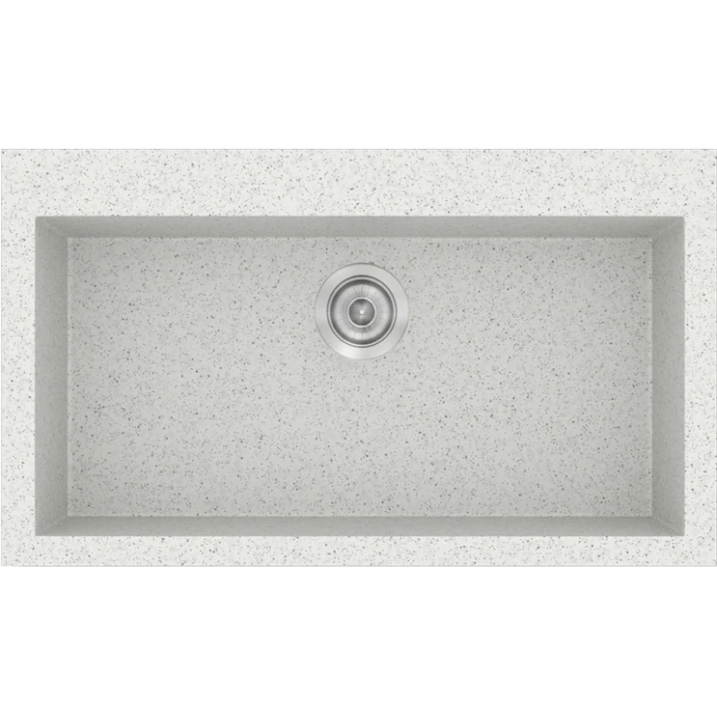 Νεροχύτης Κουζίνας Συνθετικός Granite White 79x50 εκ. Ένθετος Eρμάριο 80 εκ.Sanitec Classic 333-01