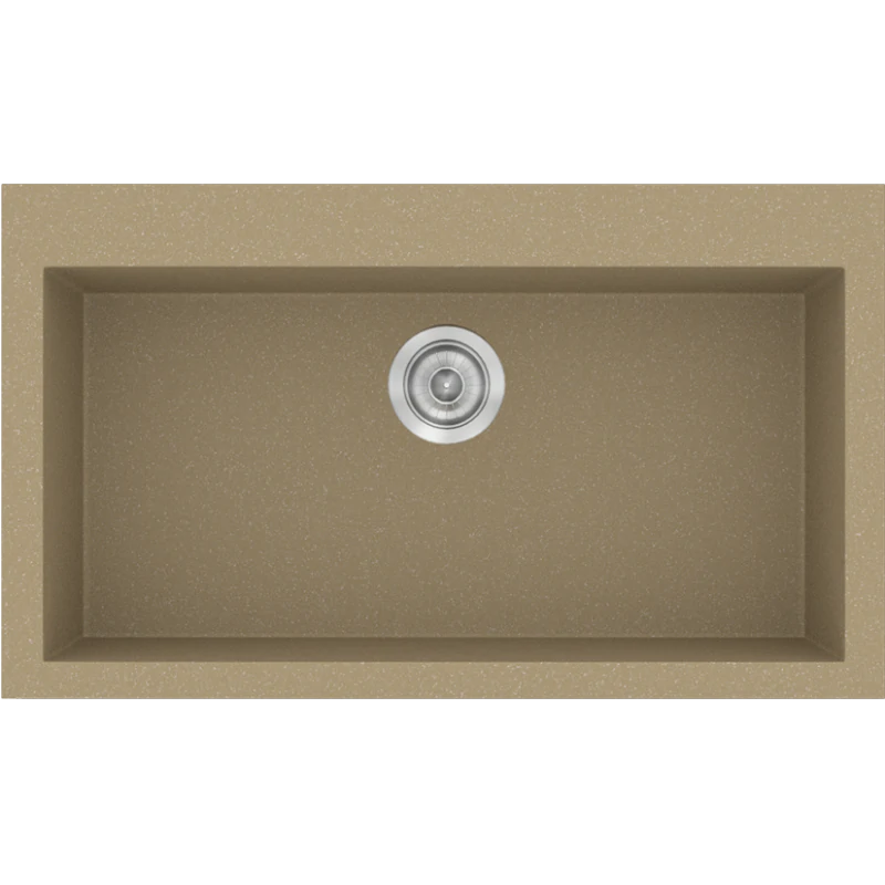 Νεροχύτης Κουζίνας Συνθετικός Metallic Cream,79x50 εκ. Ένθετος Eρμάριο 80 εκ.Sanitec Classic 333-15