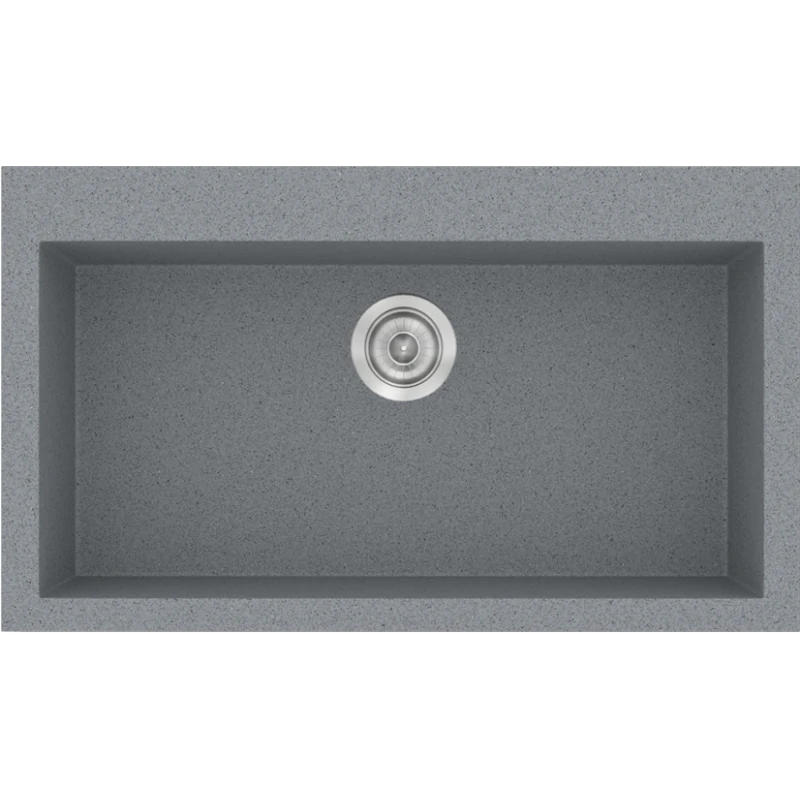 Νεροχύτης Κουζίνας Συνθετικός Metallic Silver 79x50 εκ. Ένθετος Eρμάριο 80 εκ.Sanitec Classic 333-17