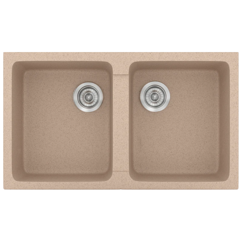 Νεροχύτης Κουζίνας Συνθετικός 86x50 εκ. Ένθετος Eρμάριο 90 εκ.Sanitec Classic Granite Sand 334-21