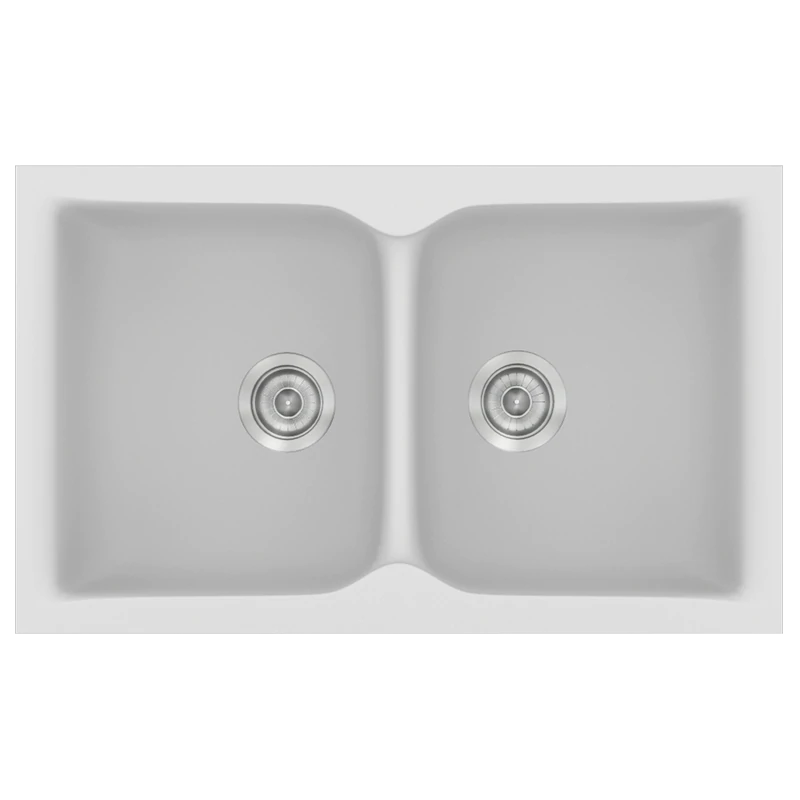 Νεροχύτης Κουζίνας Συνθετικός 86x50 εκ. Ένθετος Eρμάριο 90 εκ.Sanitec Classic White 336-00