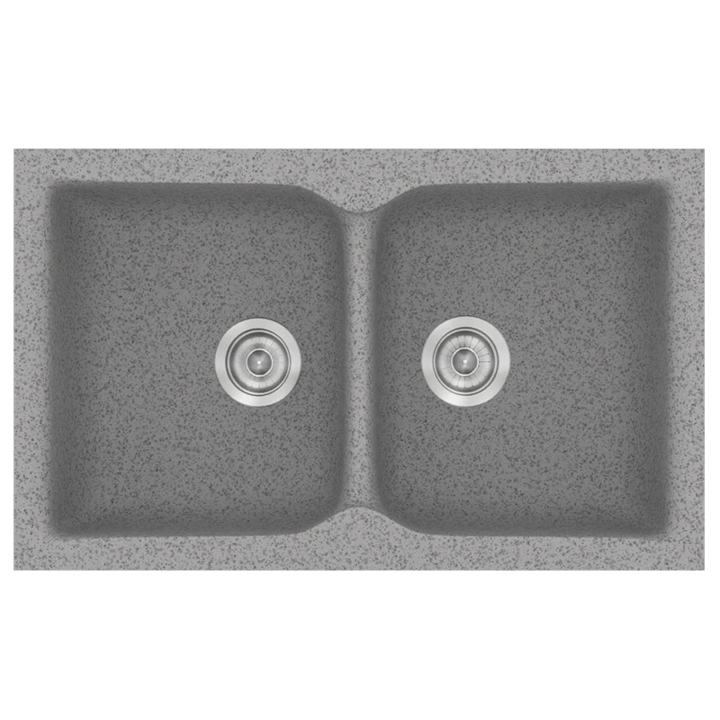 Νεροχύτης Κουζίνας Συνθετικός 86x50 εκ. Ένθετος Eρμάριο 90 εκ.Sanitec Classic Granite Grey 336-04