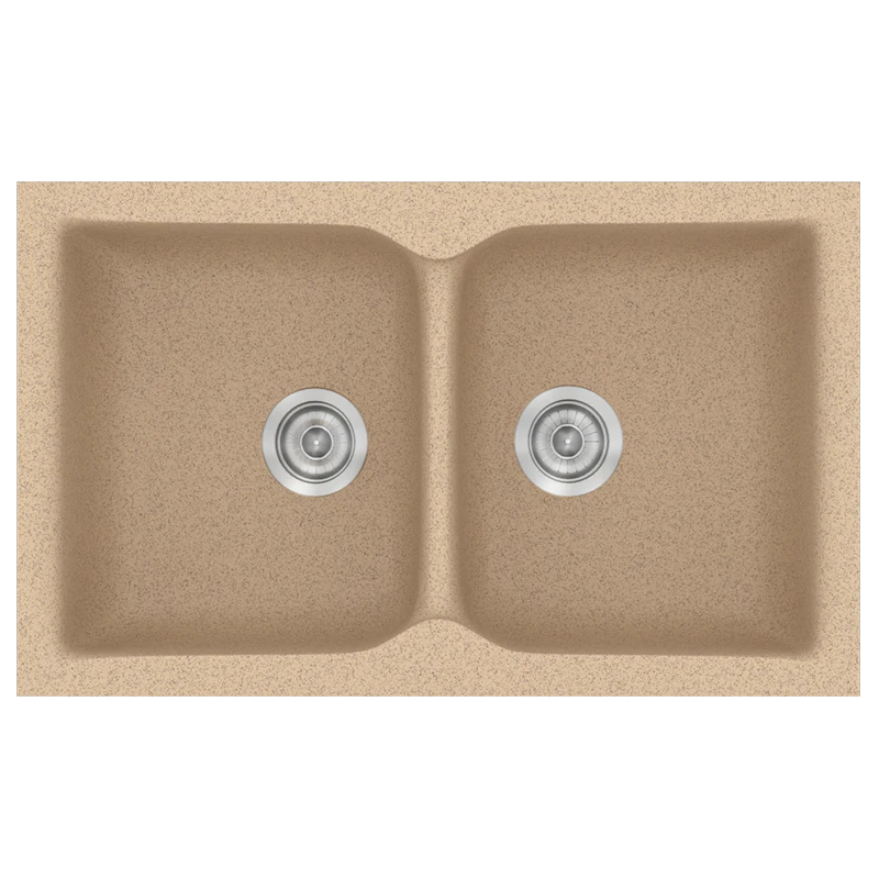 Νεροχύτης Κουζίνας Συνθετικός 86x50 εκ. Ένθετος Eρμάριο 90 εκ.Sanitec Classic Granite Beige 336-10