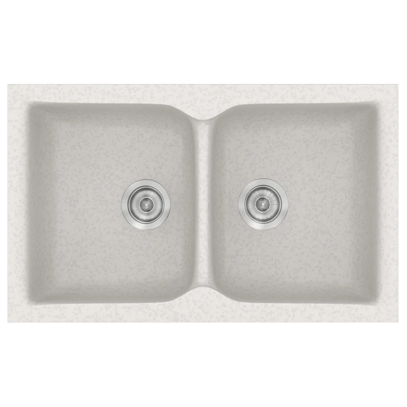 Νεροχύτης Κουζίνας Συνθετικός 86x50 εκ. Ένθετος Eρμάριο 90 εκ.Sanitec Classic Metallic Ice 336-14