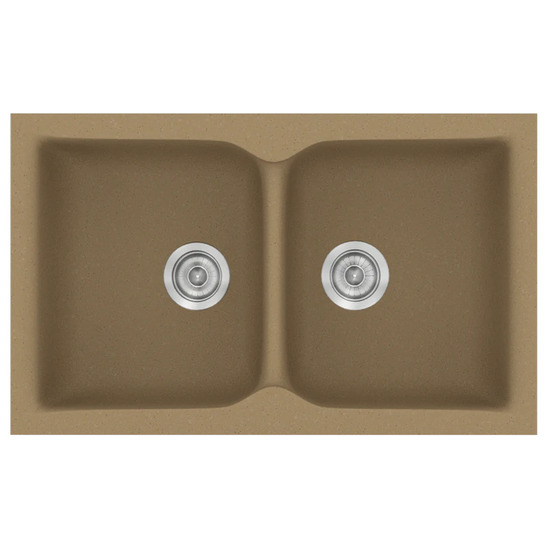 Νεροχύτης Κουζίνας Συνθετικός 86x50 εκ. Ένθετος Eρμάριο 90 εκ.Sanitec Classic Metallic Coffee 336-16