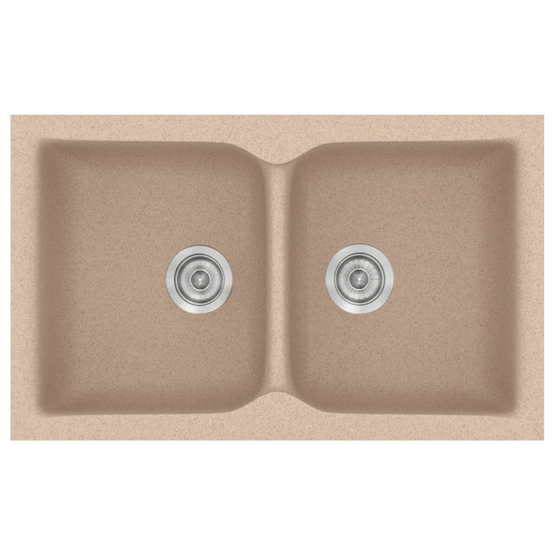 Νεροχύτης Κουζίνας Συνθετικός 86x50 εκ. Ένθετος Eρμάριο 90 εκ.Sanitec Classic Granite Sand 336-21