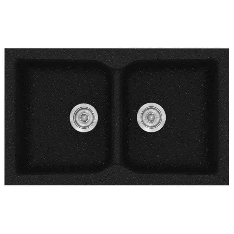 Νεροχύτης Κουζίνας Συνθετικός 86x50 εκ. Ένθετος Eρμάριο 90 εκ.Sanitec Classic Metallic Space 336-22