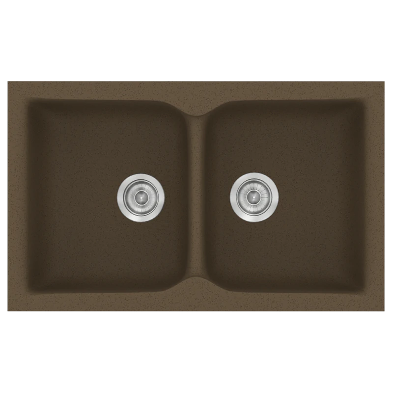 Νεροχύτης Κουζίνας Συνθετικός 86x50 εκ. Ένθετος Eρμάριο 90 εκ.Sanitec Classic Granite Taupe 336-42