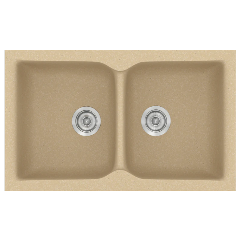 Νεροχύτης Κουζίνας Συνθετικός 86x50 εκ. Ένθετος Eρμάριο 90 εκ.Sanitec Classic Granite Cappuccino 336-45