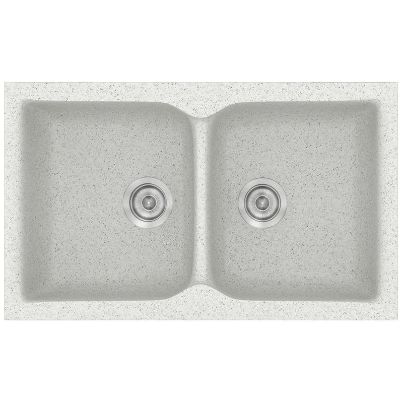 Νεροχύτης Κουζίνας Συνθετικός Μ78xΠ50xB17,5 εκ. Ένθετος Eρμάριο 80 εκ. Sanitec Classic Granite White 340