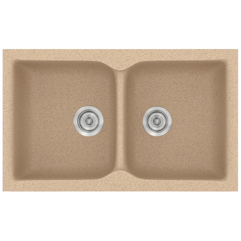 Νεροχύτης Κουζίνας Συνθετικός Μ78xΠ50xB17,5 εκ. Ένθετος Eρμάριο 80 εκ. Sanitec Classic Granite Beige 340