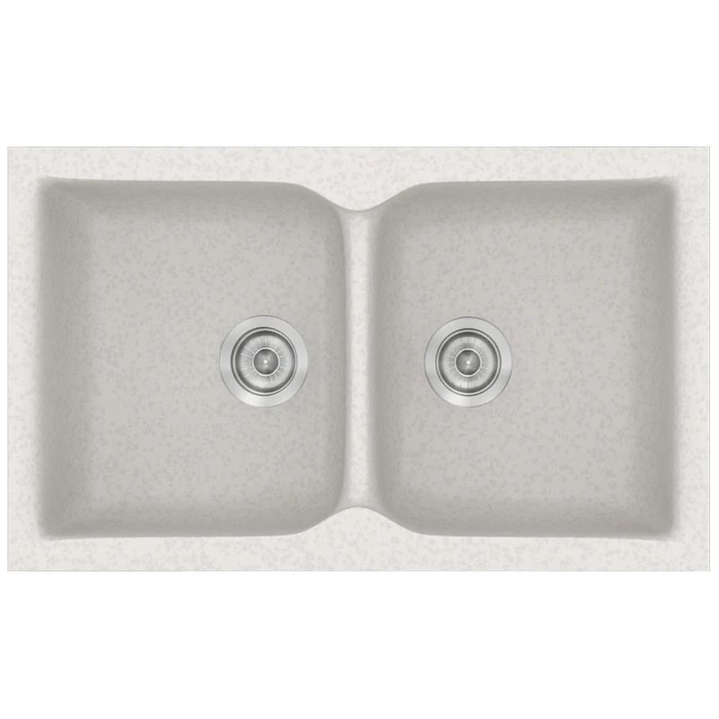 Νεροχύτης Κουζίνας Συνθετικός Μ78xΠ50xB17,5 εκ. Ένθετος Eρμάριο 80 εκ. Sanitec Classic Metallic Ice 340