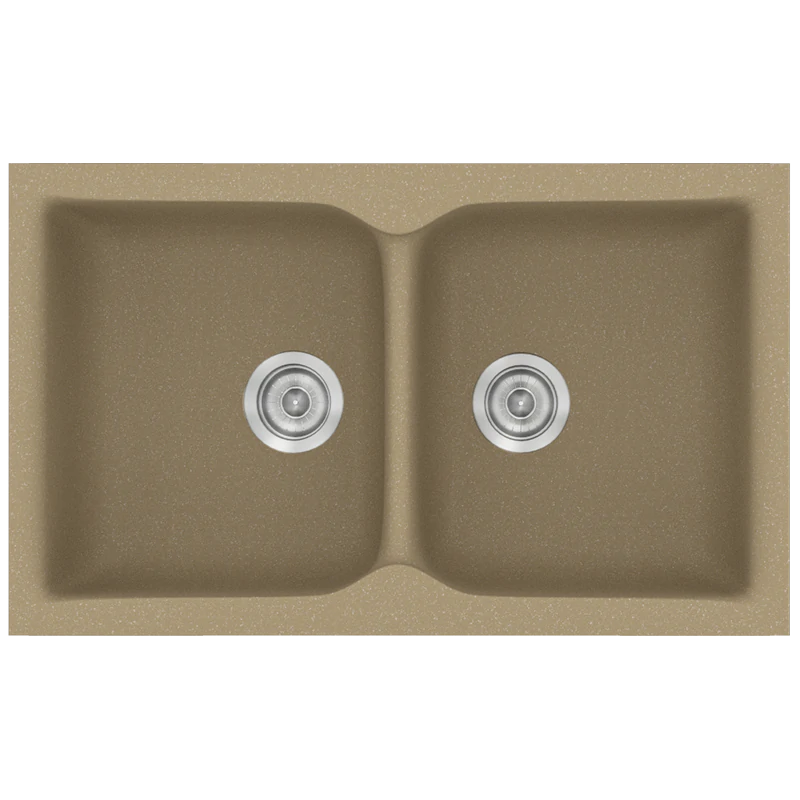 Νεροχύτης Κουζίνας Συνθετικός Μ78xΠ50xB17,5 εκ. Ένθετος Eρμάριο 80 εκ. Sanitec Classic Metallic Cream 340