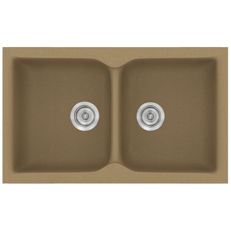 Νεροχύτης Κουζίνας Συνθετικός Μ78xΠ50xB17,5 εκ. Ένθετος Eρμάριο 80 εκ. Sanitec Classic Metallic Coffee 340