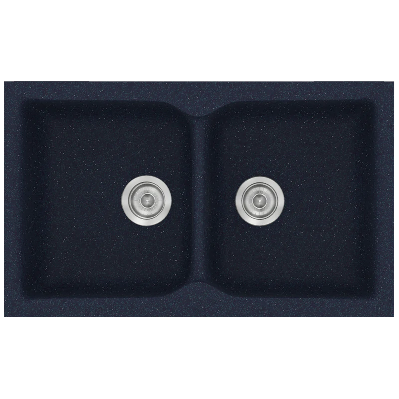 Νεροχύτης Κουζίνας Συνθετικός Μ78xΠ50xB17,5 εκ. Ένθετος Eρμάριο 80 εκ. Sanitec Classic Granite Blue 340