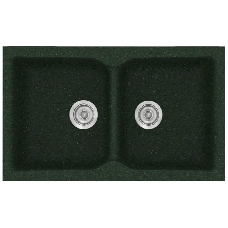 Νεροχύτης Κουζίνας Συνθετικός Μ78xΠ50xB17,5 εκ. Ένθετος Eρμάριο 80 εκ. Sanitec Classic Granite Green 340