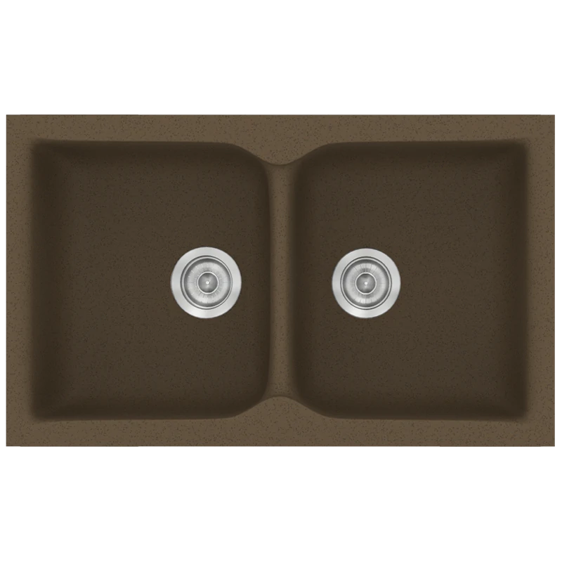 Νεροχύτης Κουζίνας Συνθετικός Μ78xΠ50xB17,5 εκ. Ένθετος Eρμάριο 80 εκ. Sanitec Classic Granite Rust 340