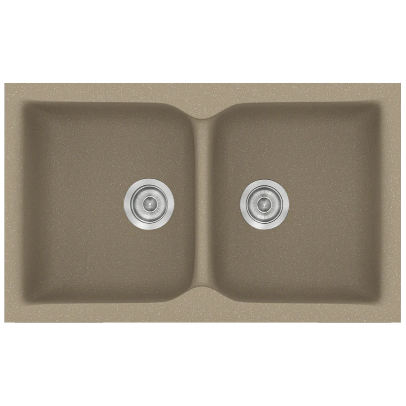 Νεροχύτης Κουζίνας Συνθετικός Μ78xΠ50xB17,5 εκ. Ένθετος Eρμάριο 80 εκ. Sanitec Classic Granite Taupe 340