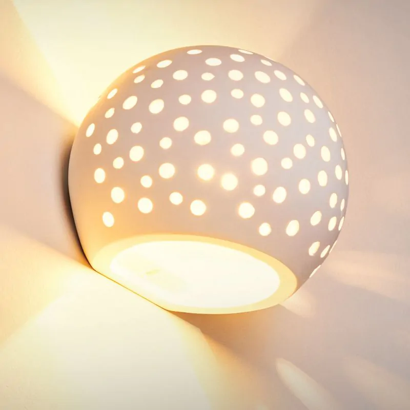 InLight Επιτοίχιο φωτιστικό λευκό από γύψο 1XE27 D:15cm 43421