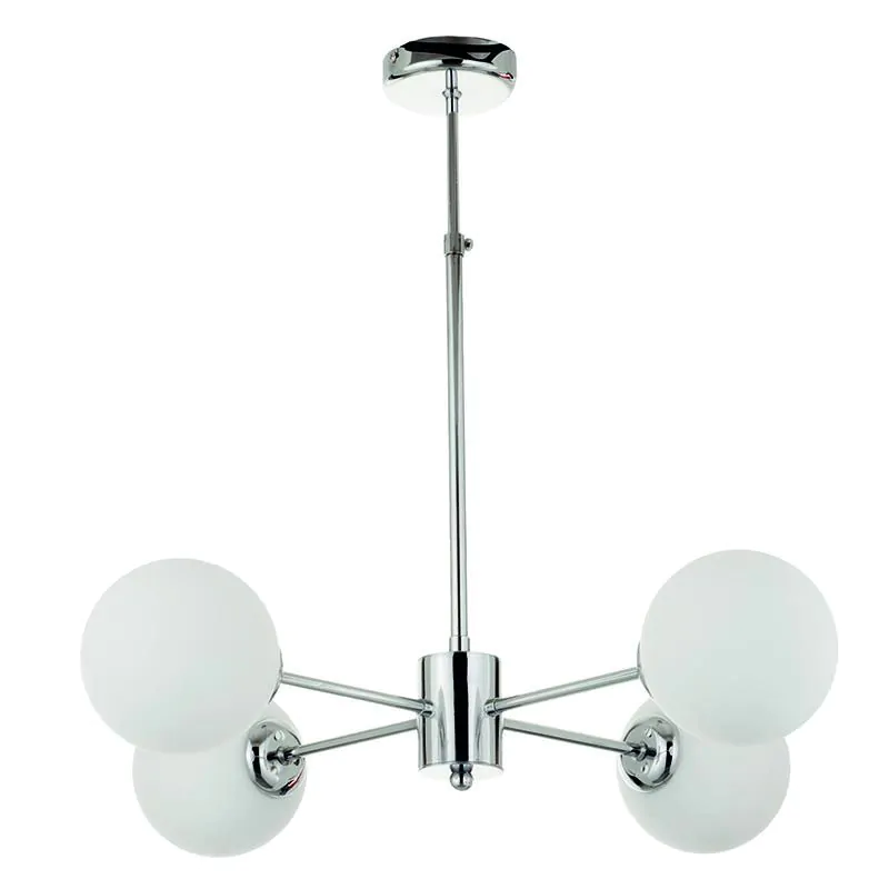 InLight Κρεμαστό φωτιστικό από χρώμιο μέταλλο και λευκή οπαλίνα 4XG9 D:45cm 5321-4